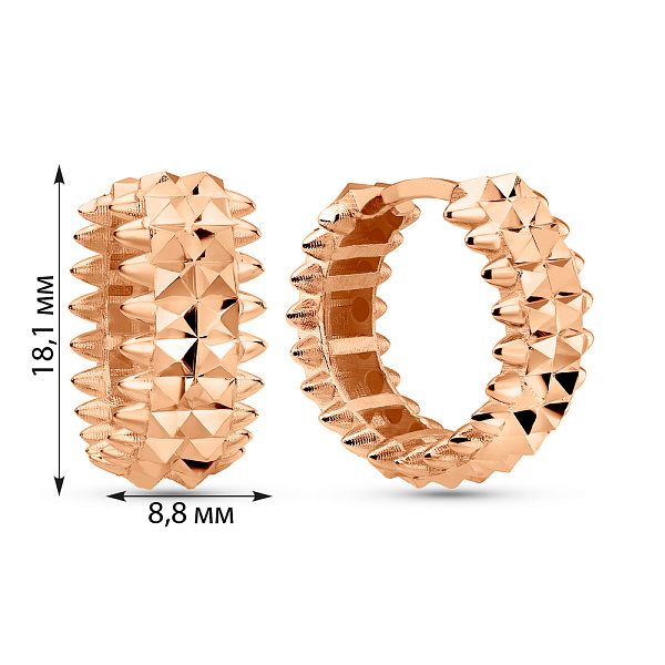 Серьги из красного золота без камней (арт. 1091711/15) – изображение 5