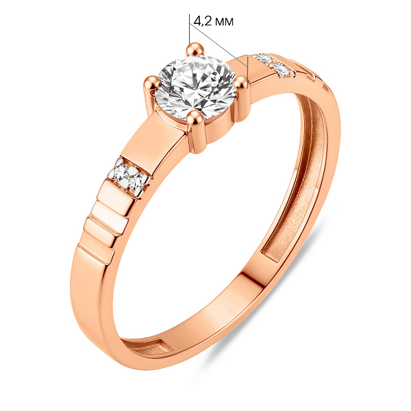 Каблучка золота з фіанітами (арт. 141155) – зображення 3