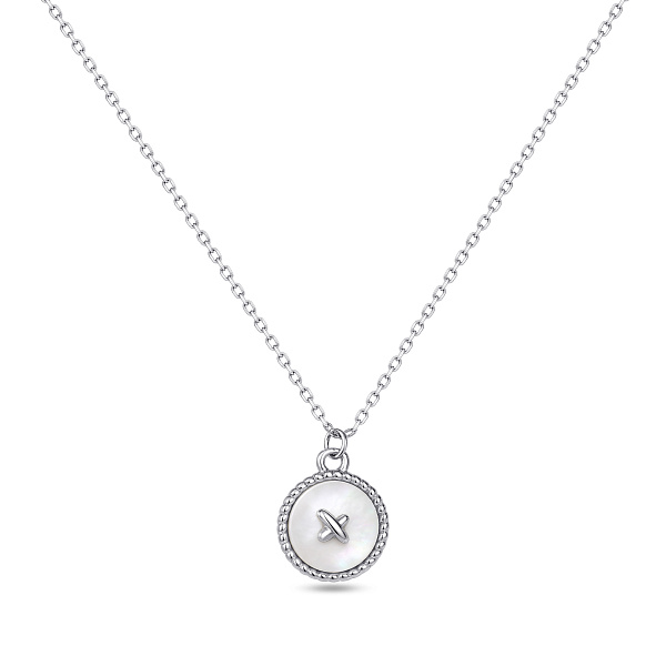 Серебряное колье с подвеской с перламутром (арт. 7507/2629п) – изображение 1