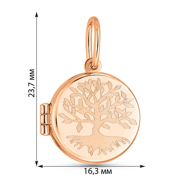Золотой кулон Семейное дерево для фотографии (арт. 424787) – изображение 4