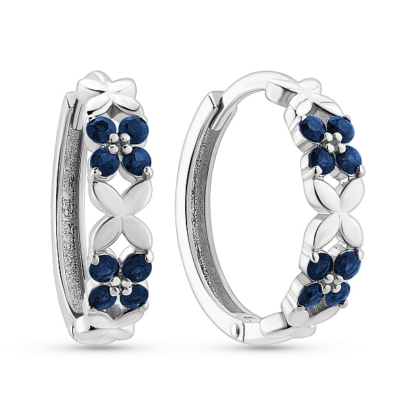 Сережки з білого золота з сапфірами (арт. 111292/1Пбс) – зображення 1