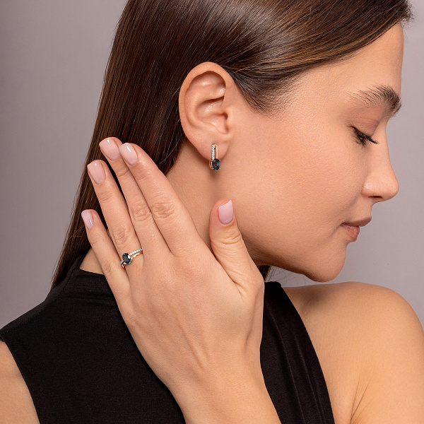 Золотое кольцо с топазом лондон (арт. 141135Пл) – изображение 7