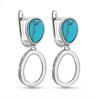 Срібні сережки з бірюзою (арт. 7502/2184881Б)