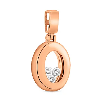 Золотий кулон з розсипом з фіанітів (арт. 421044)