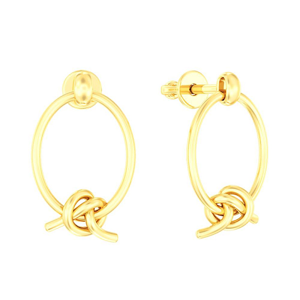 Серьги "Узелок" из желтого золота  (арт. 111106ж) – изображение 1