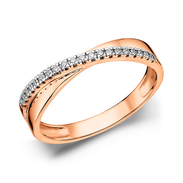 Золота каблучка з доріжкою з діамантів (арт. К011055010) – зображення 1