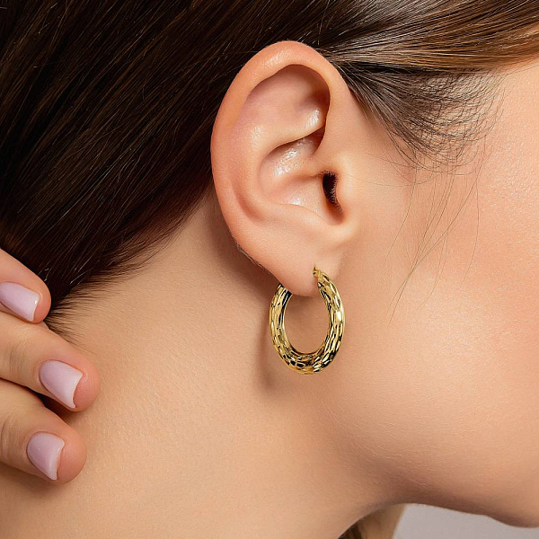 Золотые серьги-кольца (арт. 1091900/25ж) – изображение 3