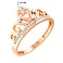Кольцо Корона из красного золота с фианитами (арт. 140782) – изображение 2
