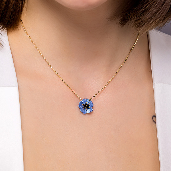 Золоте кольє Квітка Francelli (арт. 352696жгч) – зображення 3