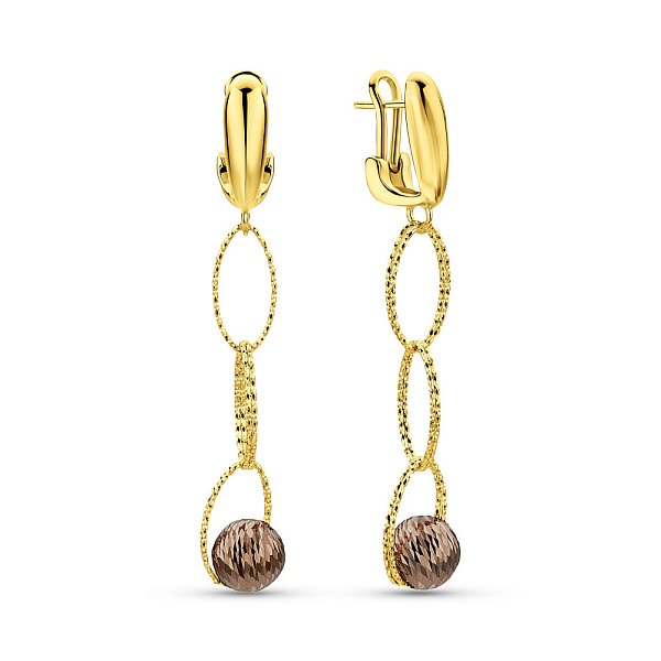 Золотые сережки Francelli с подвеской (арт. 1091318жкр) – изображение 1