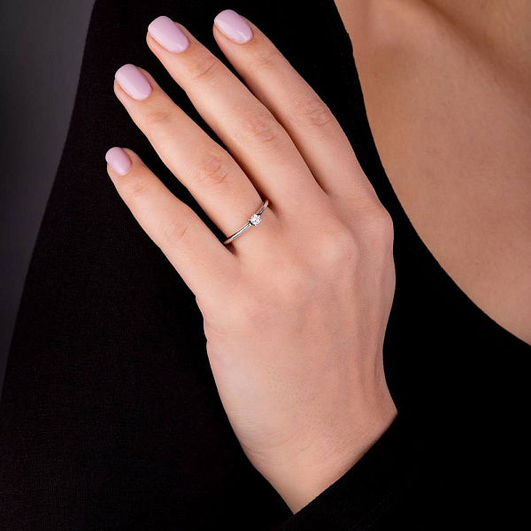 Помолвочное кольцо из золота с бриллиантом (арт. К341232010б) – изображение 2