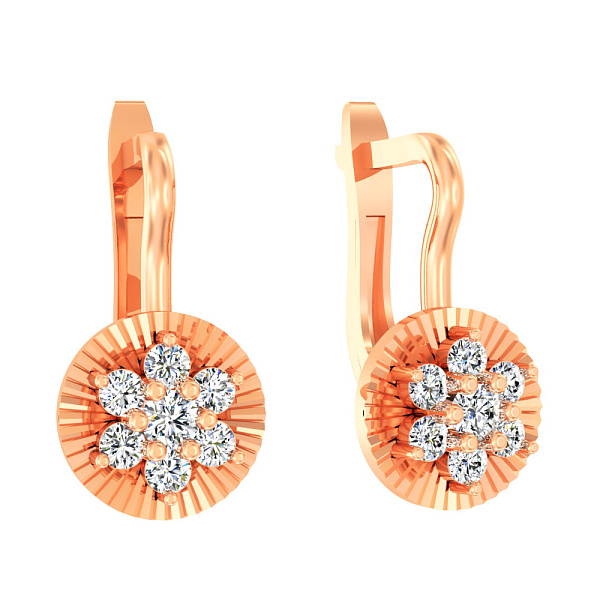 Детские золотые серьги с фианитами (арт. 110510) – изображение 1