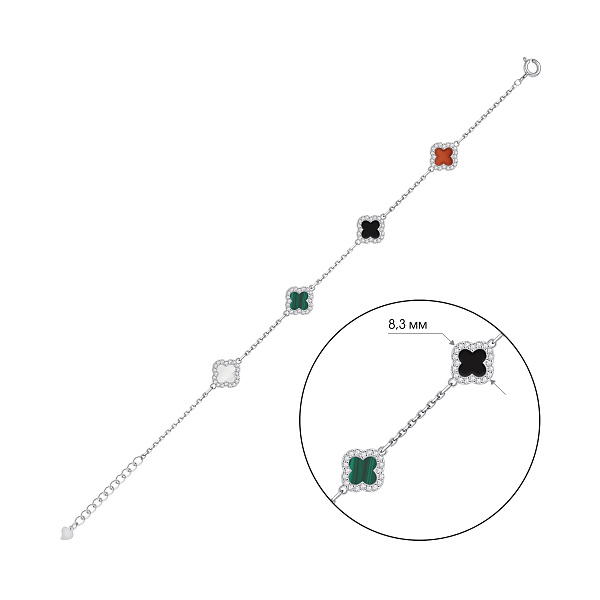 Серебряный браслет Клевер (арт. 7509/5188/9цв) – изображение 2