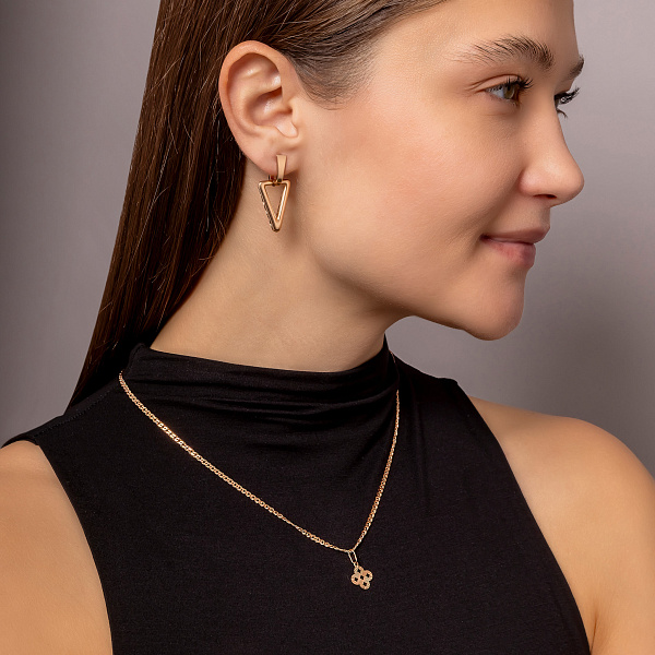 Серьги из красного золота без камней (арт. 111332) – изображение 3