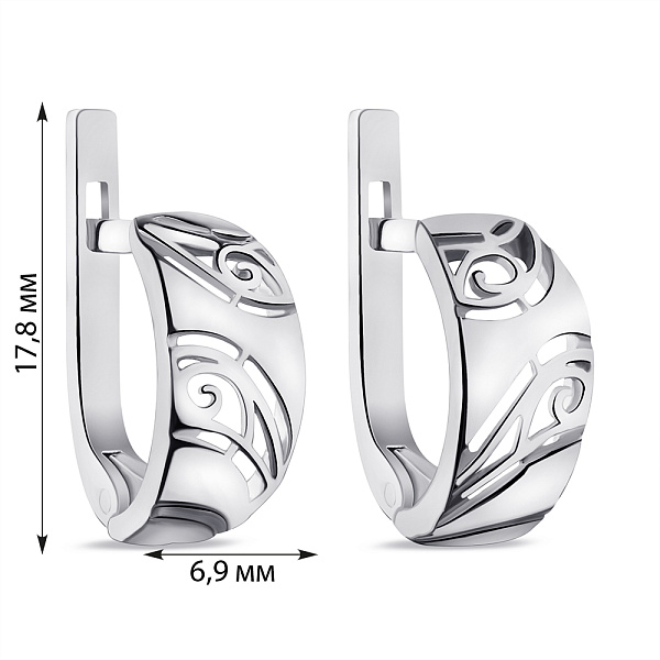 Серебряные серьги без камней (арт. 7502/5522-р) – изображение 2