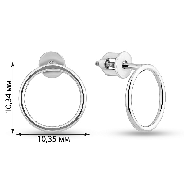 Серьги-пусеты из белого золота (арт. 110625б) – изображение 2