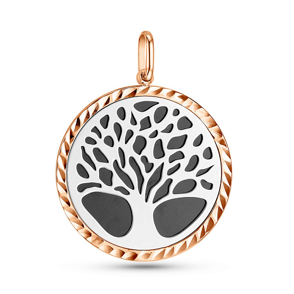 Золотой кулон Дерево жизни с ониксом (арт. 424909кбо) – изображение 2