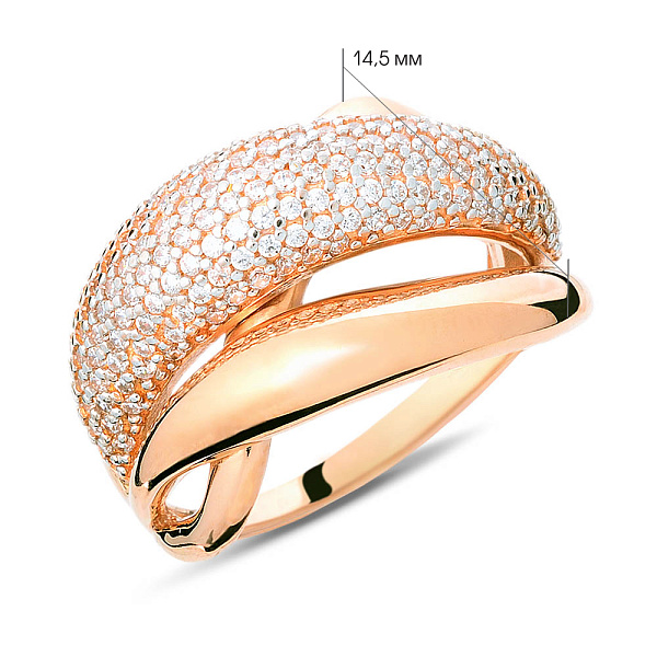 Золотое кольцо с фианитами (арт. 140509) – изображение 2