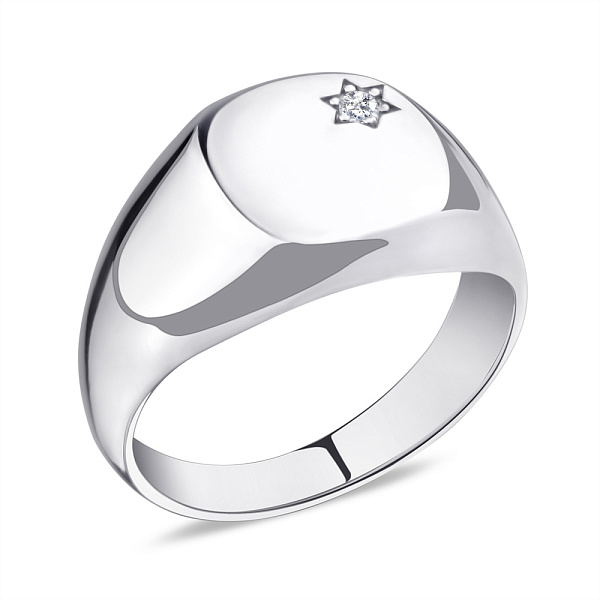 Серебряное кольцо с одним фианитом (арт. 7501/5305) – изображение 1