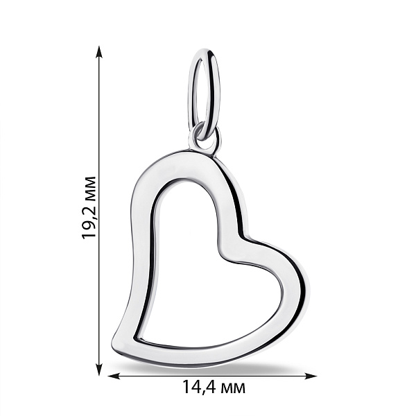 Серебряный кулон Сердце без камней (арт. 7503/П2/2047) – изображение 2