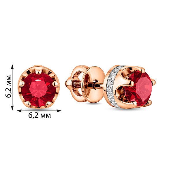 Сережки из красного золота с гранатом (арт. 111090Пгр) – изображение 2