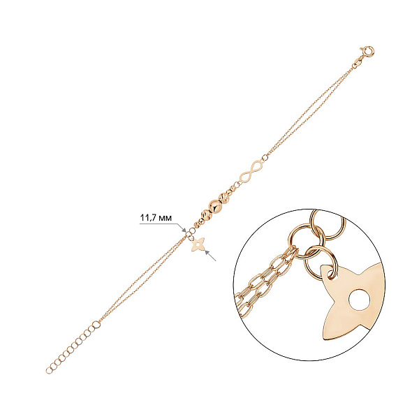 Золотой браслет с подвеской (арт. 326581) – изображение 2