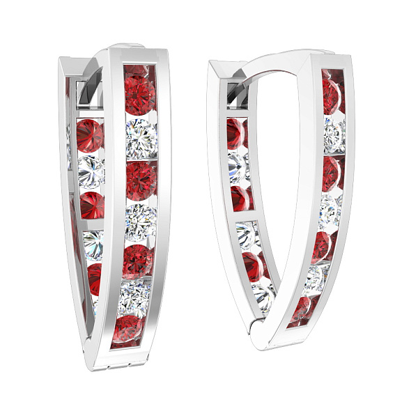 Детские золотые серьги с фианитами (арт. 110155бк) – изображение 1