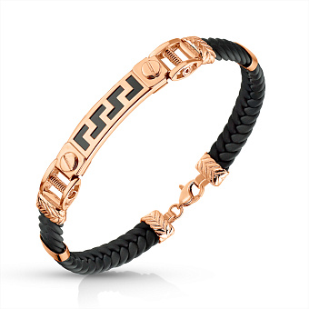 Браслет из каучука и золота (арт. 3261309о)