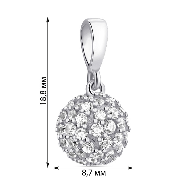 Серебряный кулон с фианитами (арт. 7503/П2Ф/068) – изображение 2