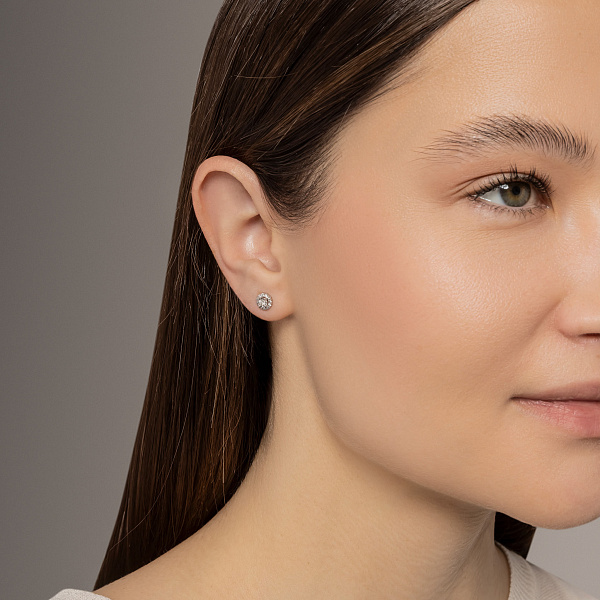 Золоті сережки з діамантами (арт. Т011684015б) – зображення 3