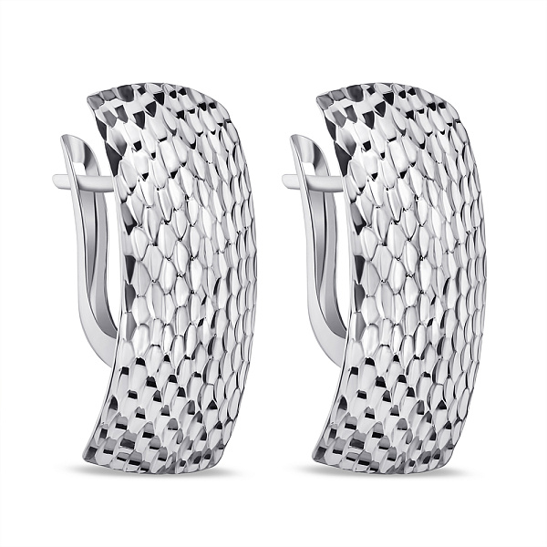 Серьги из серебра с алмазной насечкой (арт. 7502/1-8072.0.9) – изображение 1