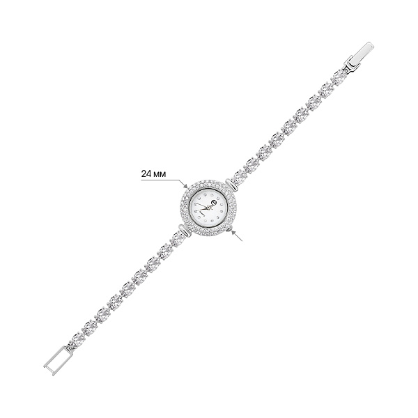 Срібний годинник з фіанітами (арт. 7526/228) – зображення 2