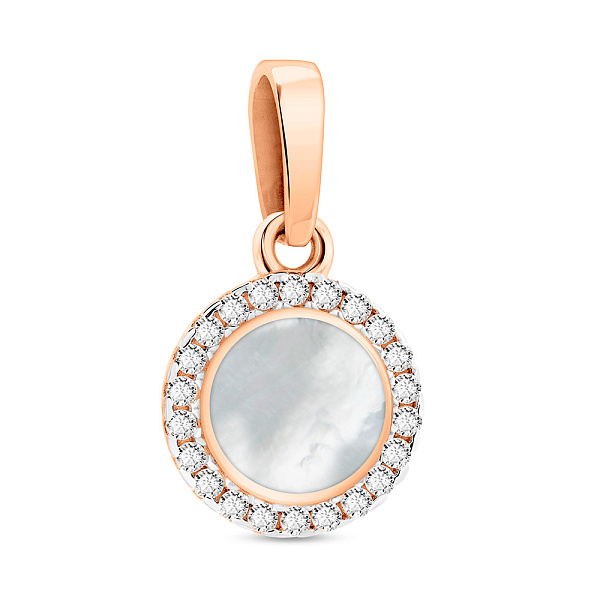 Золотий кулон Лýна з емаллю і фіанітами (арт. 441219еп) – зображення 1