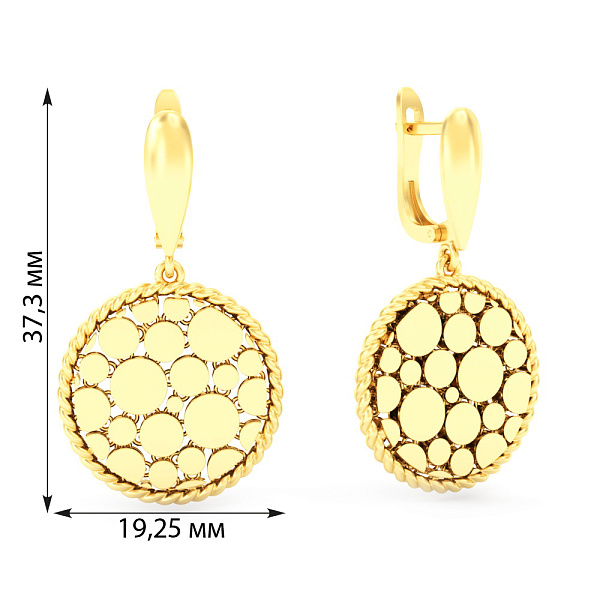 Серьги из желтого золота Francelli (арт. 111345ж) – изображение 4