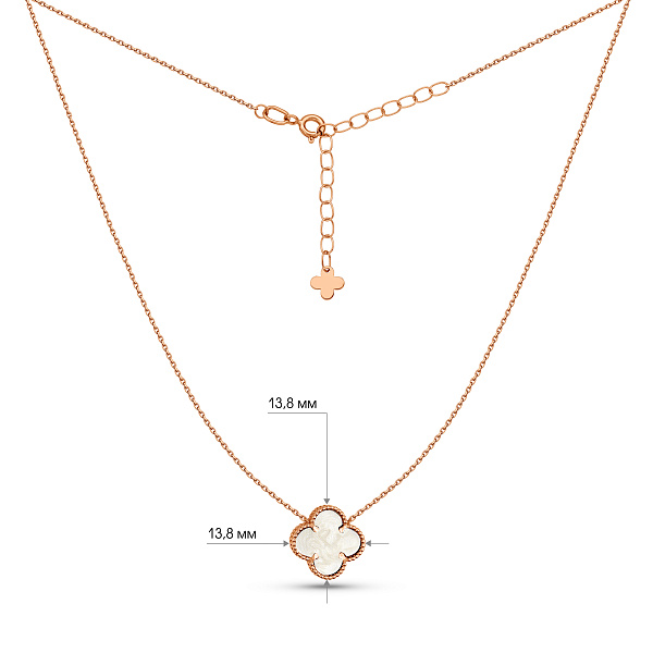 Колье Клевер из красного золота с перламутром (арт. 361496/12п) – изображение 3