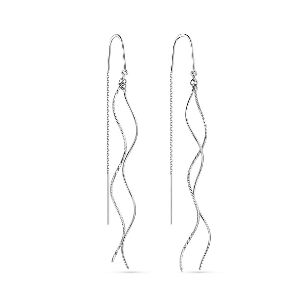 Серьги-протяжки из белого золота (арт. 110967ба) – изображение 1