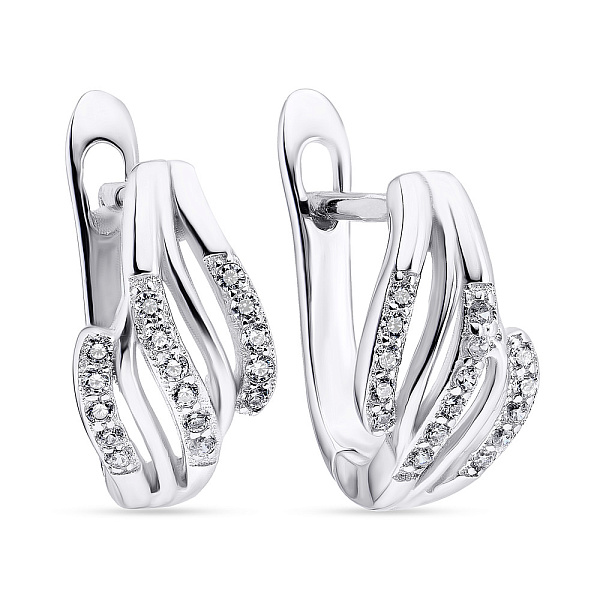 Серьги с фианитами из серебра (арт. 7502/3612) – изображение 1