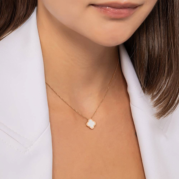 Золотое колье Клевер (арт. 352460/10еб) – изображение 3