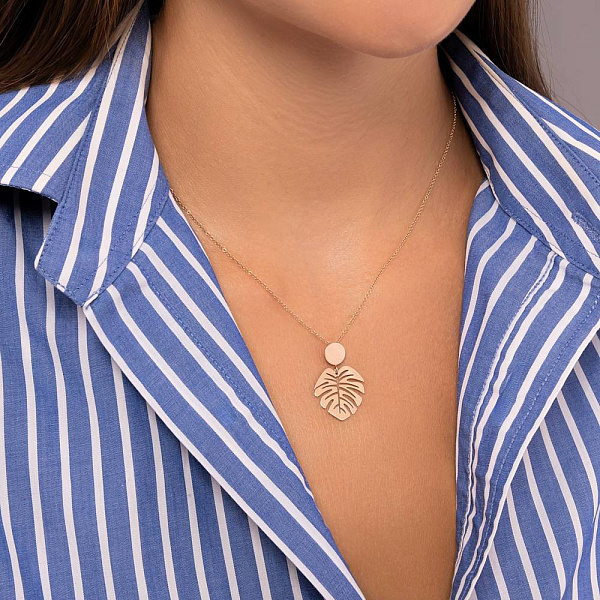 Кулон из красного золота Листочек (арт. 441414) – изображение 2