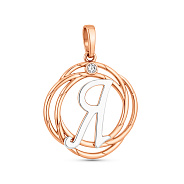 Фото Золотой подвес "Буква Я" с одним фианитом (арт. 440696)