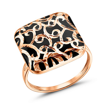 Золотое кольцо с эмалью (арт. 1191710101)