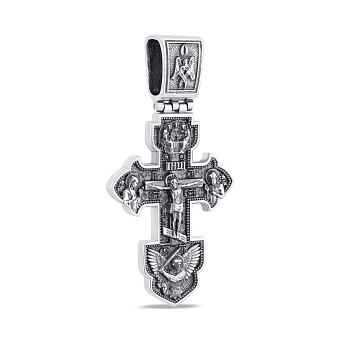 Фото Массивный серебряный крестик с чернением (арт. 7904/292пю)