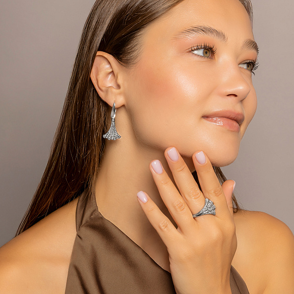 Золотые серьги-подвески Francelli (арт. е1092003б) – изображение 5