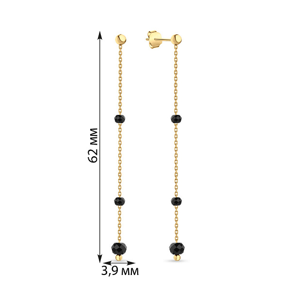 Золоті сережки з оніксом (арт. 106798жо) – зображення 2
