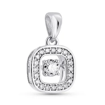 Кулон з білого золота з танцюючим діамантом (арт. 3109480202)