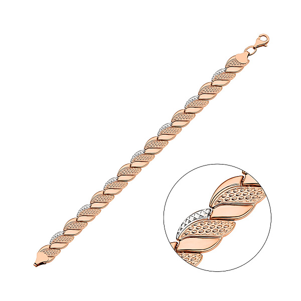 Широкий браслет из золота с родированием (арт. 327057р) – изображение 1