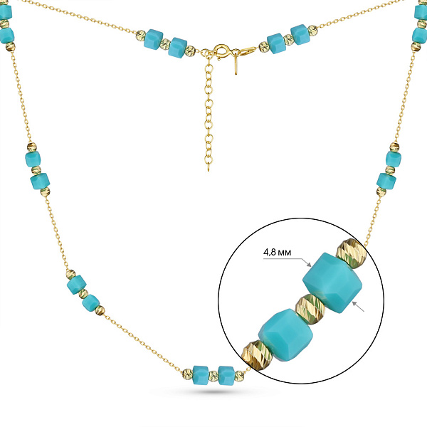 Серебряное колье с голубым ониксом (арт. 7507/1759жог) – изображение 2