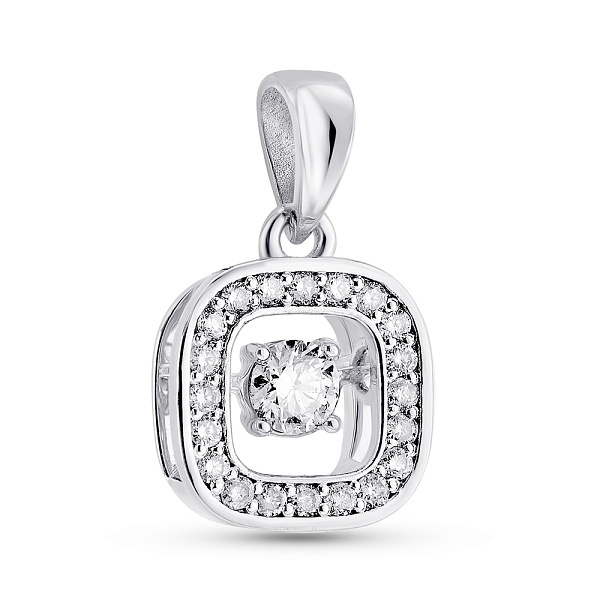 Кулон з білого золота з танцюючим діамантом (арт. 3109480202) – зображення 1