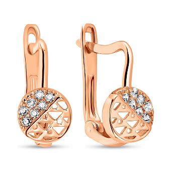 Фото Детские золотые серьги с фианитами (арт. 109251)