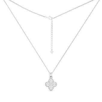 Фото Серебряное колье Клевер с фианитами (арт. 7507/2489/7)